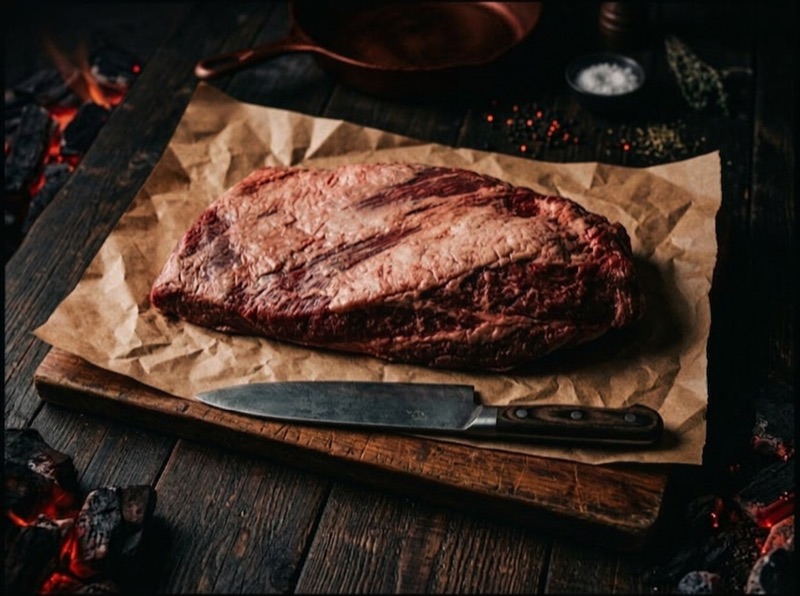 Brisket — Smoked beef brisket for hours, pull-apart tender with a spice bark.