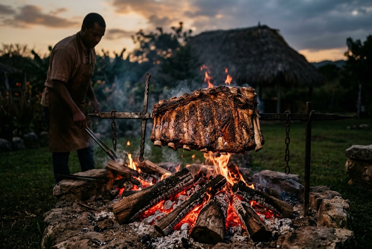 Cross Asado — The whole animal skewered and slow-cooked before the embers. Pure tradition.