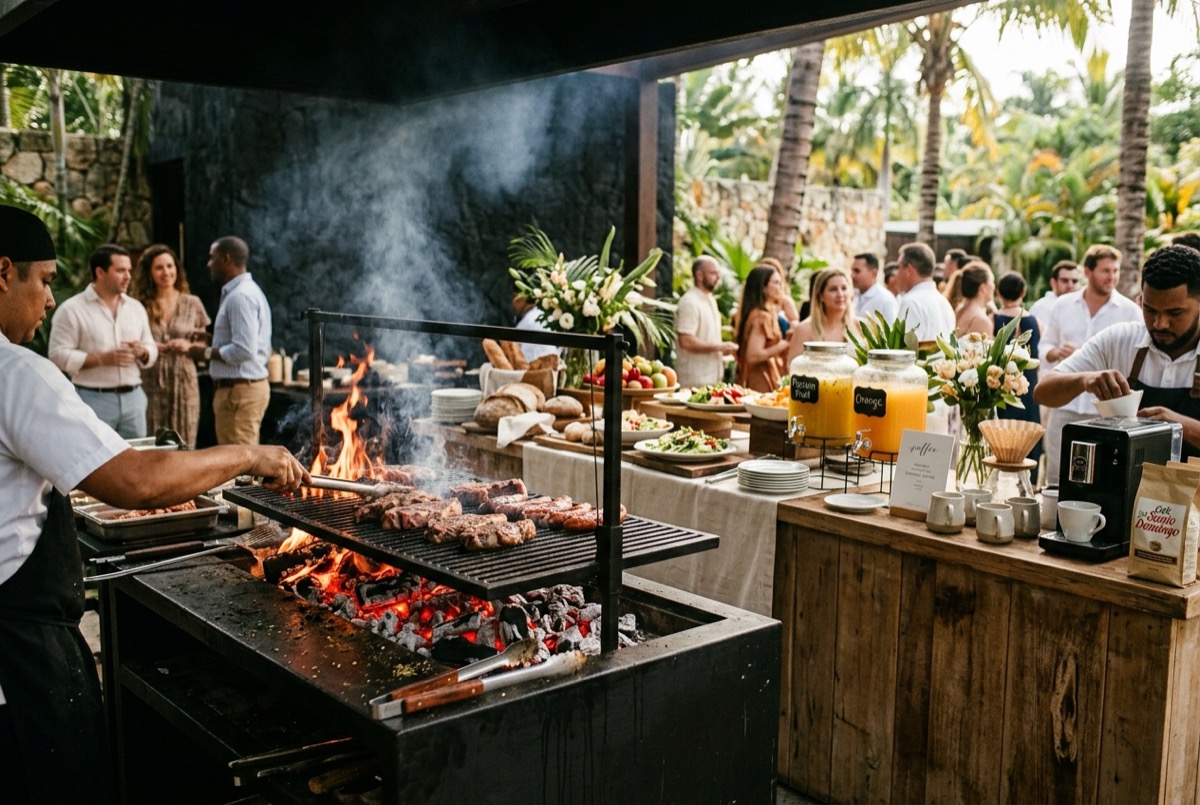 Grill Brunch — Executive brunch with grill, juice and coffee stations, perfect for teams.